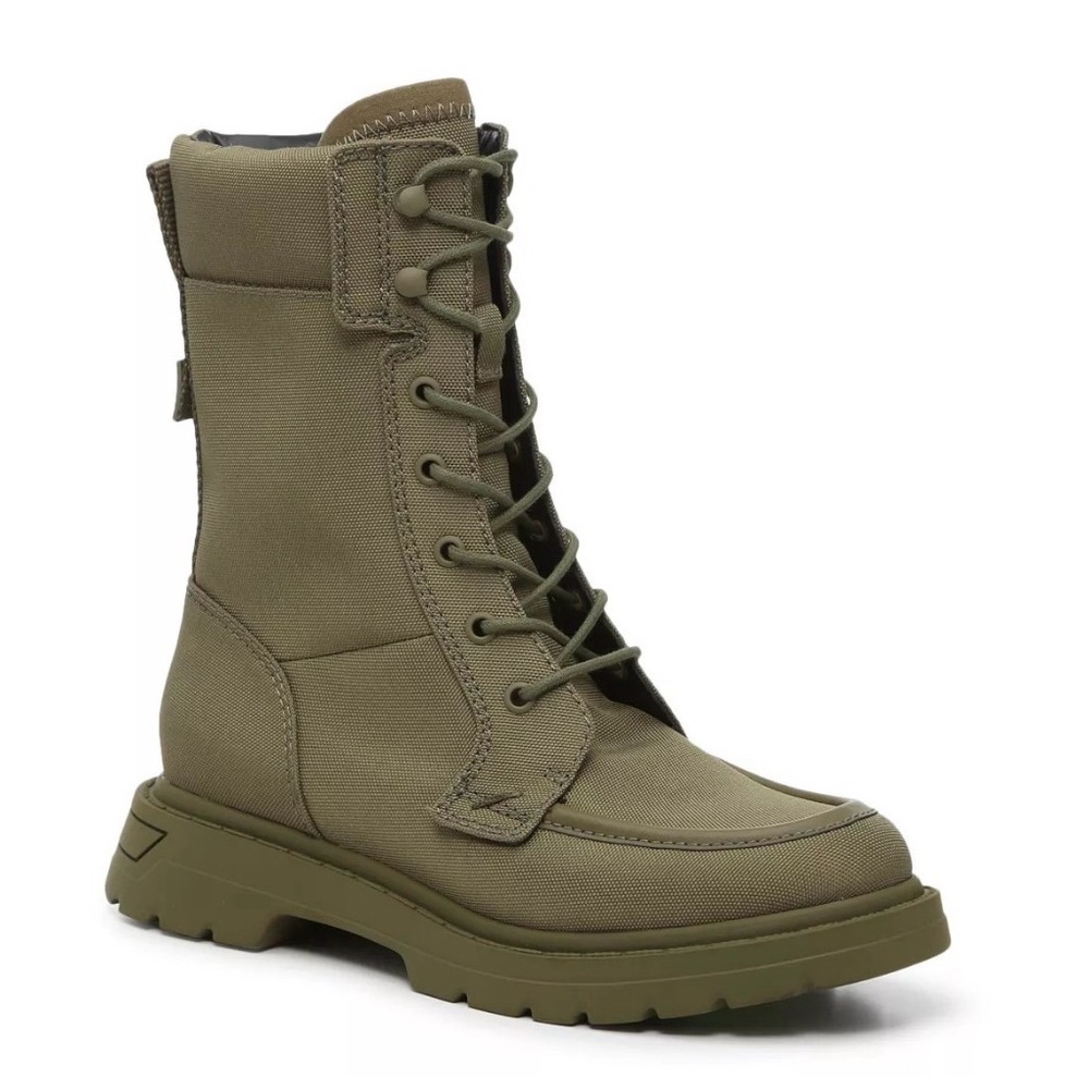 Franco Sarto Womens React Bootie, Zip Side, Water-Resistant, Olive Green, 7M